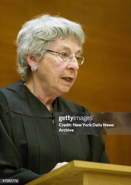 Brooklyn Supreme Court Justice Anne Feldman presides at the sentencing of disgraced ex-cop Joseph Gray, who killed a faimily with his minivan as he...