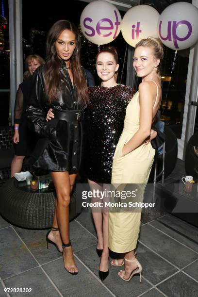 Joan Smalls, Zoey Deutch, and Meredith Hagner attend a special screening of the Netflix film "Set It Up" at AMC Lincoln Square Theater on June 12,...