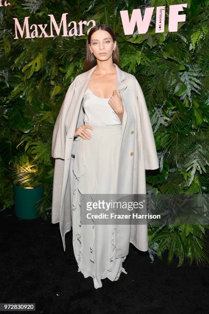 Angela Sarafyan, wearing Max Mara, attends the Max Mara Celebration for Alexandra Shipp, 2018 Women In Film Max Mara Face Of The Future Award...