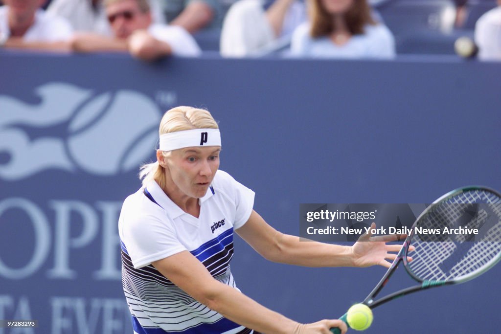 Jana Novotna playing in the U.S. Open.