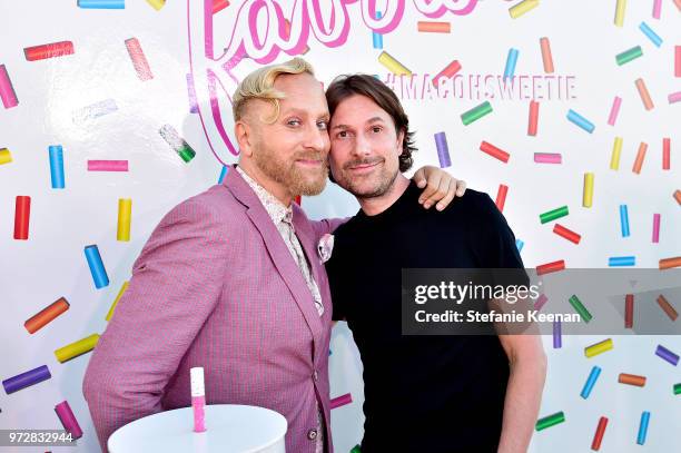 Gregory Arlt and Diederik Koenders attend MAC Cosmetics Oh Sweetie Lipcolour Launch Party in Beverly Hills on June 12, 2018 in Beverly Hills,...