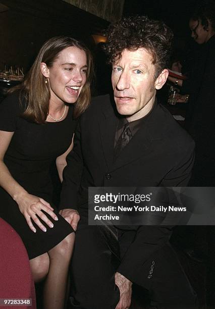 Lyle Lovett and girlfriend April Kimble enjoy the party at El Flamingo following premier of the movie, "The Opposite of Sex." Lovett stars in the...