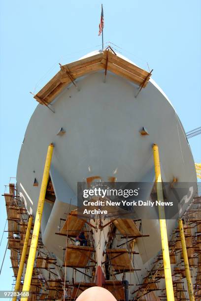 The new Navy warship USS New York, partially fashioned with steel salvaged from the World Trade Center site, is rising to life on the banks of the...