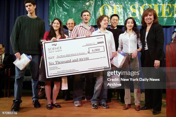 Nathaniel Lubin, Allison Kline, Schools Chancellor Joel Klein, Abba Leffler, Shoshana Leffler, Tai Ho Shin, Milana Zaurova, and Principal Valerie...