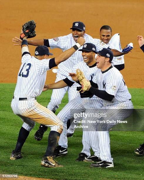 New York Yankees celebrate 27th World Series title after defeating the Philadelphia Phillies in Game 6 at Yankee Stadium.