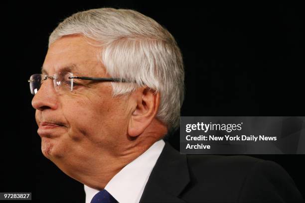 National Basketball Association Commissioner David Stern speaks during a news conference at the Westin New York hotel in Times Square about disgraced...