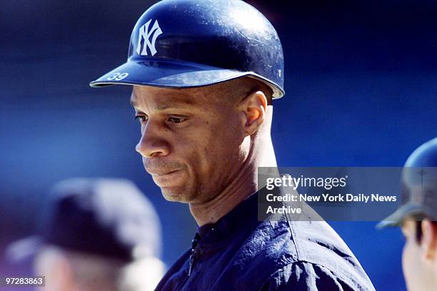 New York Yankees' Darryl Strawberry during practice at Yankee Stadium as the Yankees prepare to face the Atlanta Braves in the World Series.