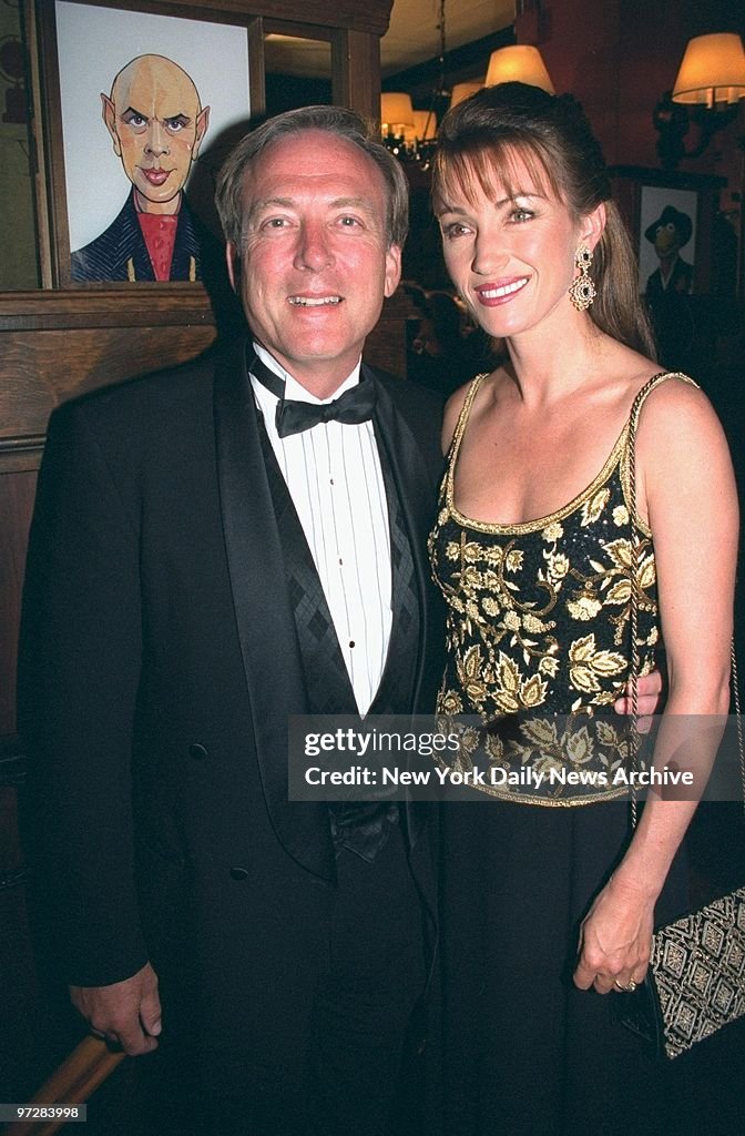 Jane Seymour and husband attending Tony Awards party at the