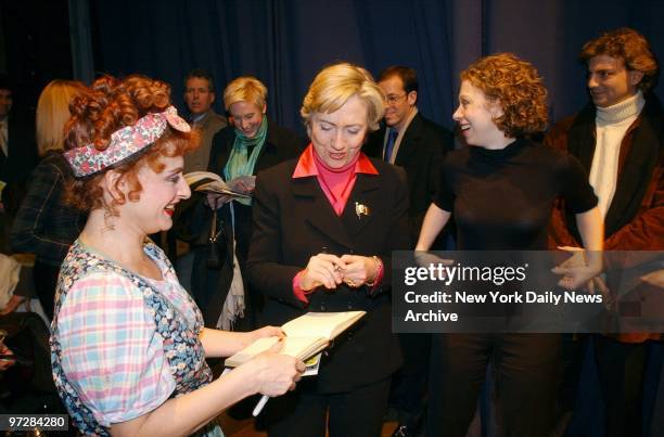 Hillary Clinton and Patti LuPone