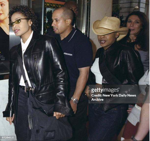 Janet Jackson attending premiere of the movie "An Ideal Husband" benefiting AmFar at the Paris Theater.