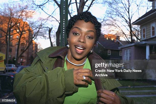 Fugees' lead singer Lauryn Hill during "Killing Me Softly" video shoot.