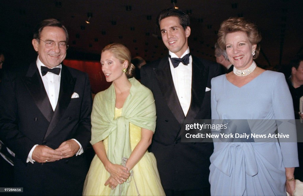 Crown Prince and Princess Pavlos of Greece are flanked by Ki