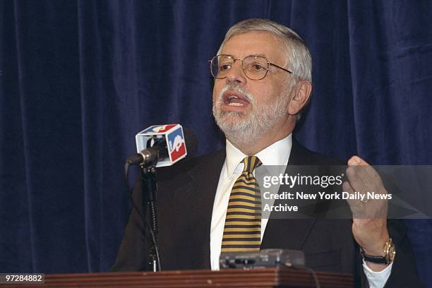 Commissioner David Stern announcing cancellation of basketball games in November with the possibility of more being scrapped if ongoing talks between...