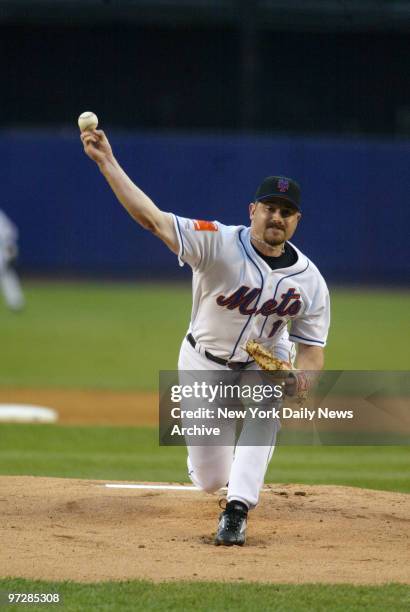 The New York Mets' Matt Ginter throws a pitch in a game against the Cleveland Indians at Shea Stadium. Ginter was pulled in the sixth inning after...