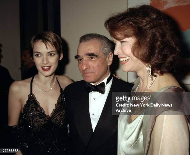 Martin Scorsese with Winona Ryder and Ellen Burstyn during Film Society of Lincoln Center's tribute to Scorsese.