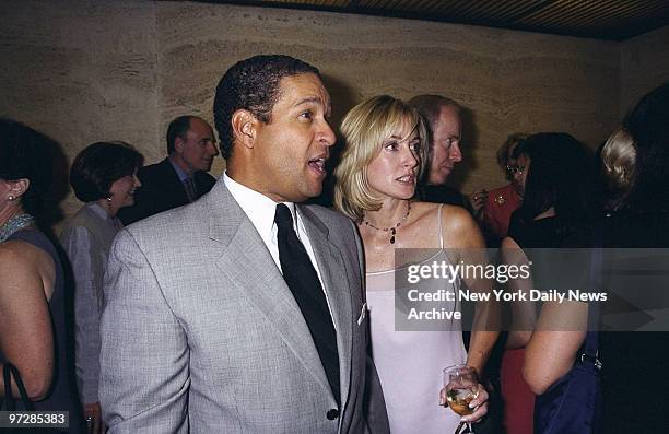 Bryant Gumbel and date Hilary Quinlan attending 40th anniversary celebration of the Four Seasons.