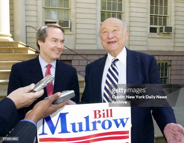 Former Mayor Ed Koch speaks up for Democrat Bill Mulrow, a Wall Street money manager who is campaigning to be the next state controller.