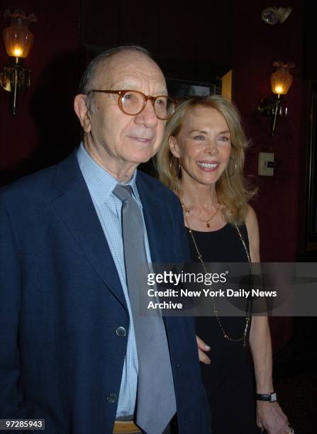 Neil Simon and his wife Elaine Joyce at the Premiere of "Michael Clayton held in the Ziegfeld Theater ...