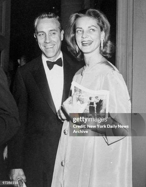 Jason Robards and Lauren Bacall at the Metropolitan Opera House.