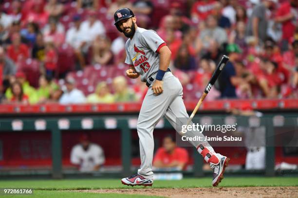 Matt Carpenter of the St. Louis Cardinals bats against the Cincinnati Reds at Great American Ball Park on June 8, 2018 in Cincinnati, Ohio.