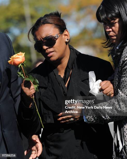 Nelly Balbuena, sister of Delkis Balbuena, at funeral for Balbuena and children Jonzan, Nanny, Bet-el and Ruth at St. Raymonds Cemetary in the Bronx,...