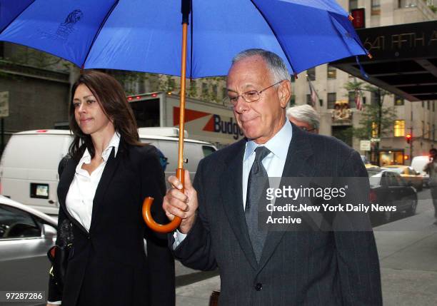 Former New York Knicks' head coach Larry Brown and his wife, Shelly, arrive at the NBA's midtown offices in Olympic Tower for an arbitration hearing...