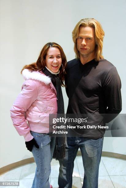 Making the moves on Brad Pitt? Nope, that's just a wax version of him at Madame Tussauds in Times Square, but that doesn't stop Jennifer Weatherby of...