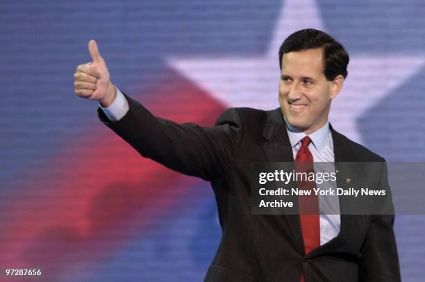 Sen. Rick Santorum speaks on the third day of the Republican National Convention at Madison Square Garden.