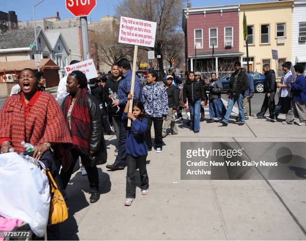 The Parents of students and students of BECA, Bronx Early College Academy Rally outside of JHS 166, held at 250 East 164th Street. Parents were...