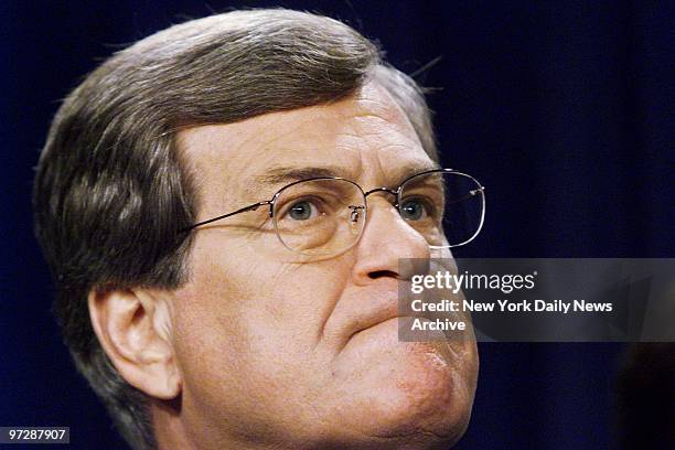 Sen. Trent Lott discusses the defection from the GOP of Vermont's Sen. Jeffords at a news conference in the capital. Lott will go from majority to...