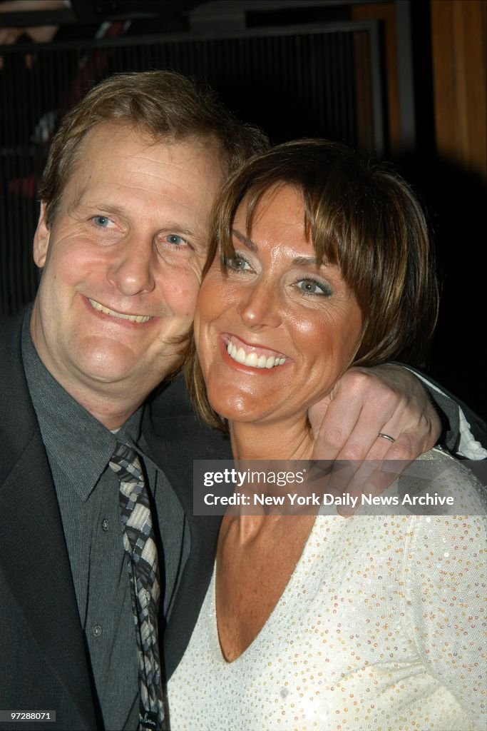 Jeff Daniels does a closeup with wife Kathleen at a party at