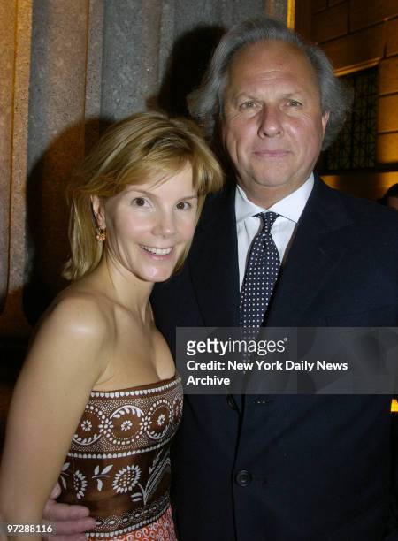 Graydon Carter and fiancee Anna Scott attend a Vanity Fair party celebrating the fourth annual Tribeca Film Festival at the State Supreme Courthouse.