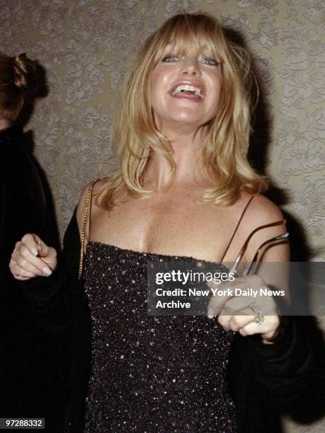 Goldie Hawn is on hand for the G & P Charitable Foundation for Cancer Research benefit at the Sheraton Hotel.