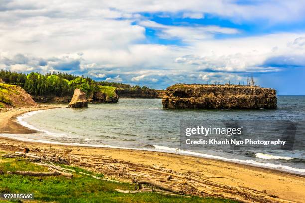 pokeshaw rock in new brunswick - bathurst new brunswick stock pictures, royalty-free photos & images