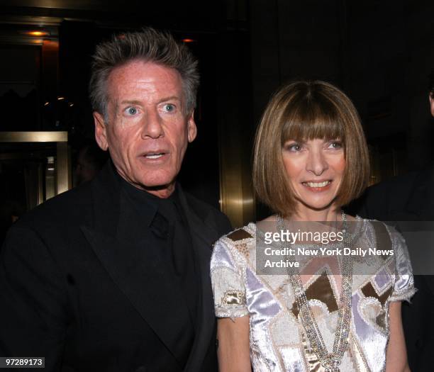 Calvin Klein and Anna Wintour are on hand at an awards dinner for the American Foundation for AIDS Research at Cipriani 42nd St. Wintour was honored...