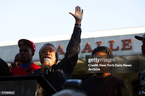 The Rev. Al Sharpton speaks during a demonstration in Jena, La., by more than 10,000 people in support of six African-American teens known as the...