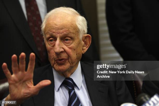 Manhattan district attorney Robert Morgenthau announces that Brooke Astor's son Anthony D. Marshall and an attorney Francis Morrissey have been...