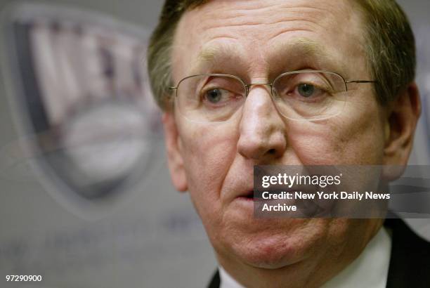 New Jersey Nets' General Manager Rod Thorn announces at a news conference at Continental Airlines Arena that the Nets have named Lawrence Frank as...