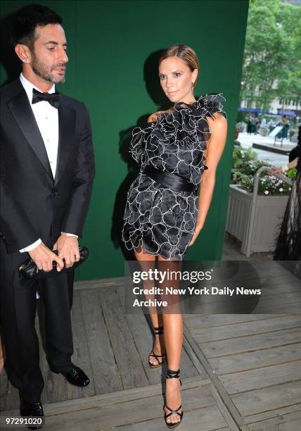 Marc Jacobs and Victoria Beckham at the CFDA Fashion Awards held in the New York Public Library.