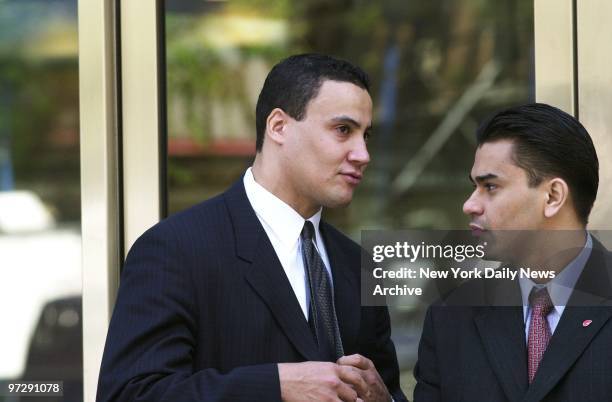 Marc Ravage , manager of the Commerce Bank at E. 77th St. And Second Ave., who chased and caught a suspect after a robbery at the branch, talks to a...