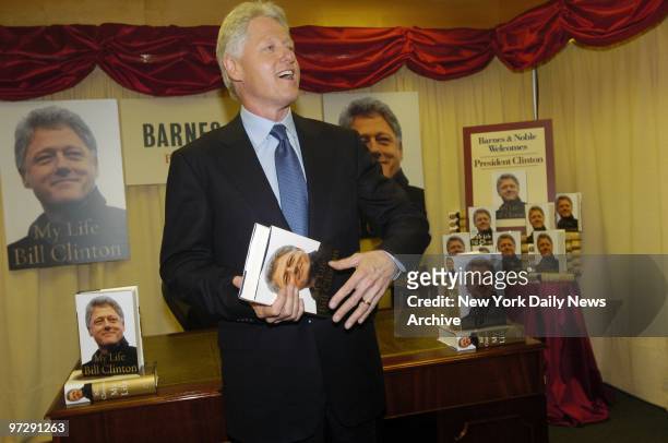 Former President Bill Clinton is on hand at Barnes & Noble, at Fifth Ave. And 48th St., where he autographed copies of his autobiography, "My Life,"...