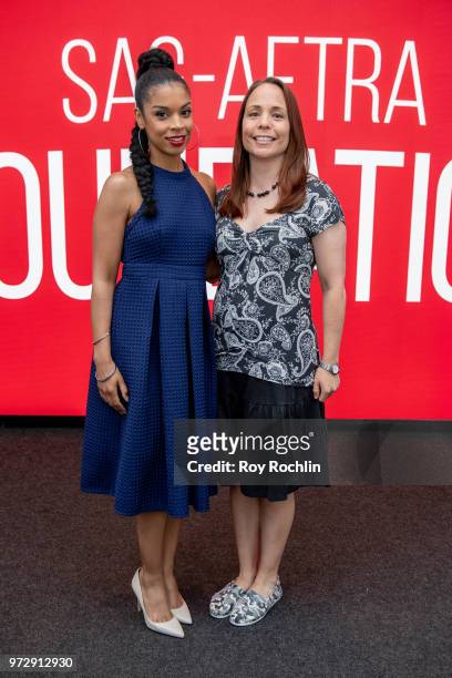 Susan Kelechi Watson and moderator Kristen Baldwin attend SAG-AFTRA Foundation Conversations: "This Is Us" at The Robin Williams Center on June 12,...