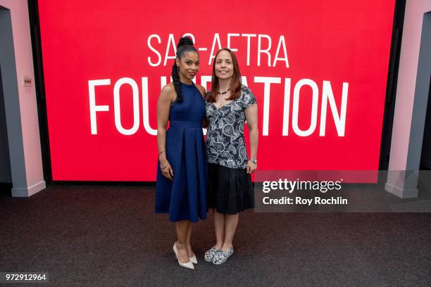 Susan Kelechi Watson and moderator Kristen Baldwin attend SAG-AFTRA Foundation Conversations: "This Is Us" at The Robin Williams Center on June 12,...