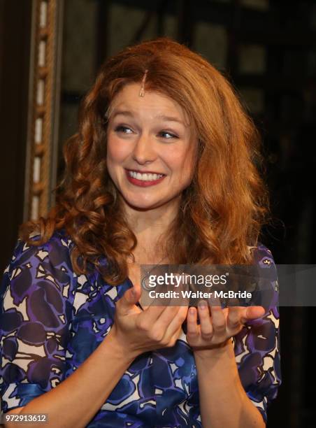 Melissa Benoist backstage after her Opening Night debut in 'Beautiful-The Carole King Musical' at the Stephen Sondheim on June 12, 2018 in New York...