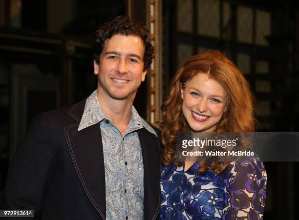 Evan Todd and Melissa Benoist backstage after her Opening Night debut in 'Beautiful-The Carole King Musical' at the Stephen Sondheim on June 12, 2018...