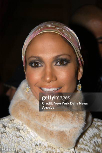 Jennifer Lopez arrives in style at a party promoting the Dolce & Gabbana book "Hollywood," which features photos of celebs, at Bergdorf Goodman.