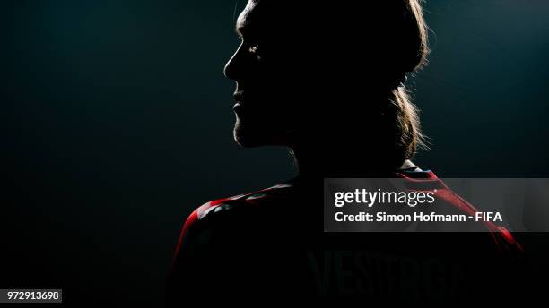 Jannik Vestergaard of Denmark poses during the official FIFA World Cup 2018 portrait session on June 12, 2018 in Anapa, Russia.