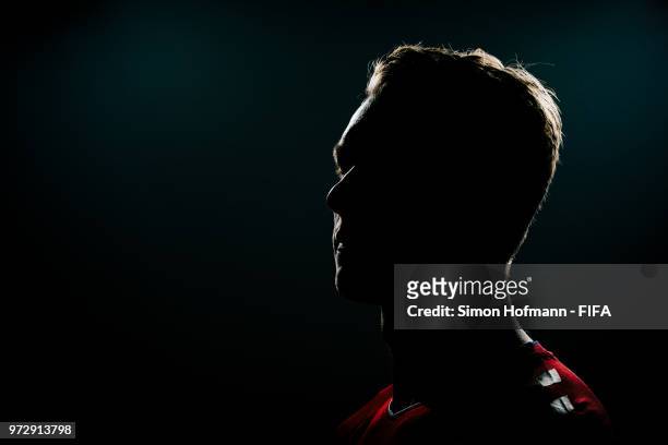 Simon Kjaer of Denmark poses during the official FIFA World Cup 2018 portrait session on June 12, 2018 in Anapa, Russia.