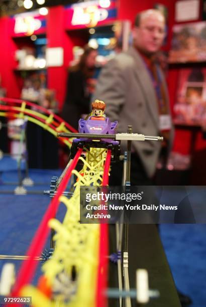 The Rippin' Rocket roller coaster by K'Nex is one of the new toys on display at the American International Toy Fair at the Jacob Javits Convention...
