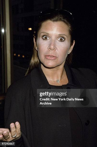 Carrie Fisher is on hand at Avery Fisher Hall for the Film Society of Lincoln Center's gala tribute to Mike Nichols.